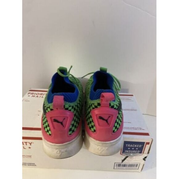 Puma Clyde Court Shoes Summertime Green Black Pink‎ Size 8.5 main image 5